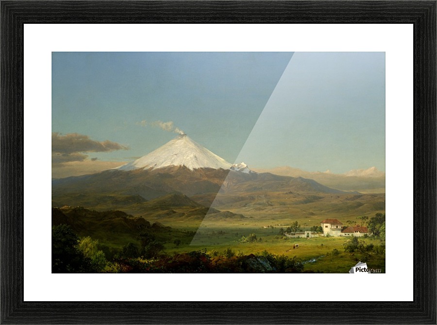 A distant volcano Picture Frame print