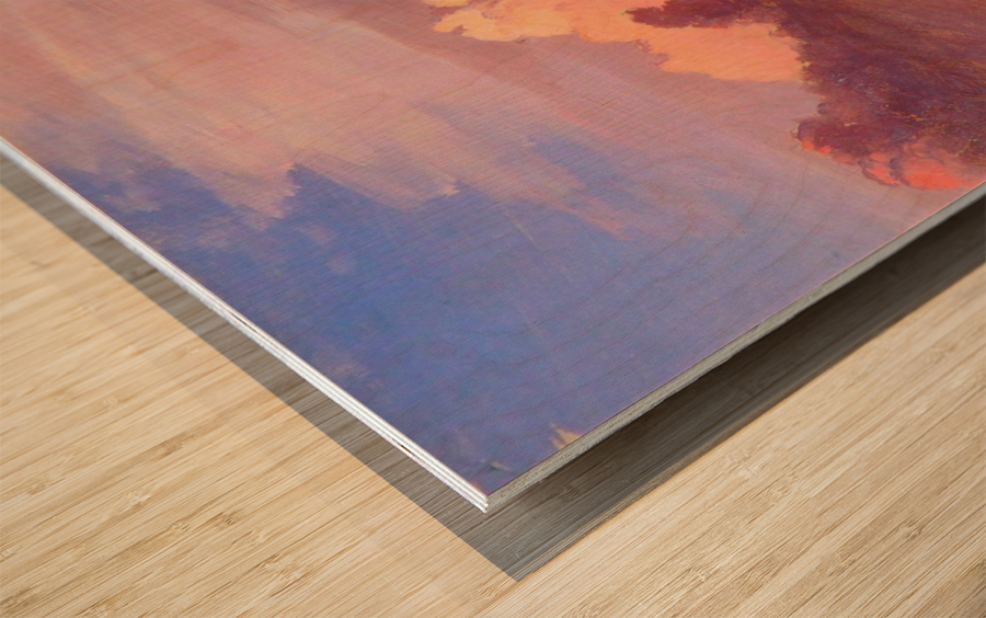 Clouds over Olana Wood print