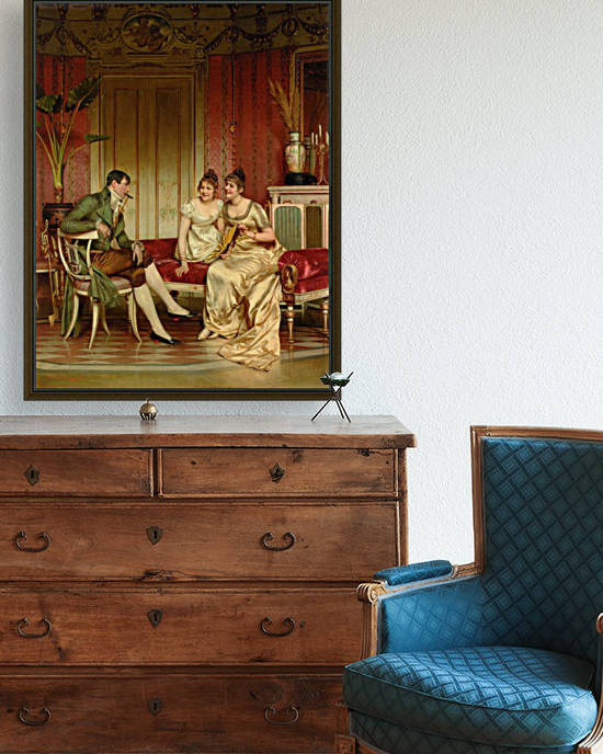Two ladies and a gentleman by Frederic Soulacroix
