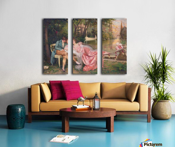 Flirtation in a park by Frederic Soulacroix Wall Art