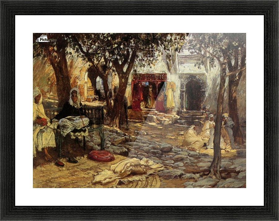 Arab courtyard Picture Frame print