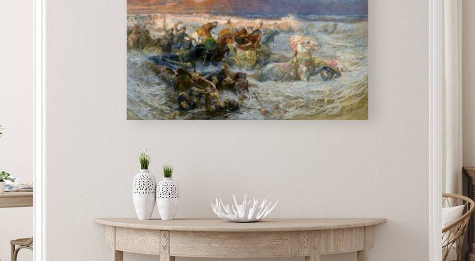 Pharaoh's Army Engulfed by the Red Sea by Frederick Arthur Bridgman
