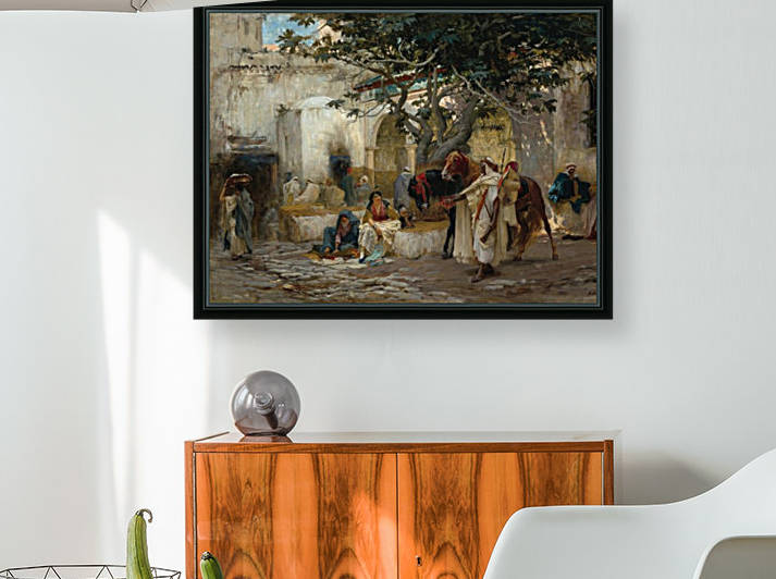 People talking by Frederick Arthur Bridgman