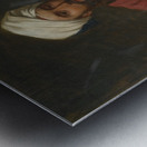 An Oriental man writing Metal print