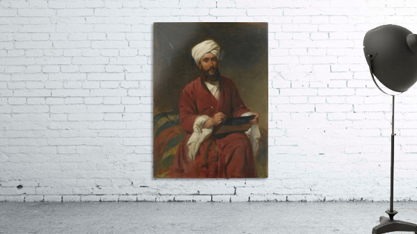 An Oriental man writing Wall Preview