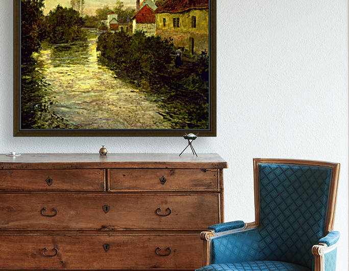 Village on the Bank of a Stream by Frits Thaulow