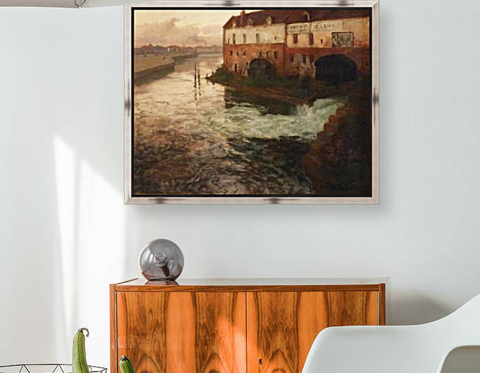 Vieille fabrique sur la Somme by Frits Thaulow