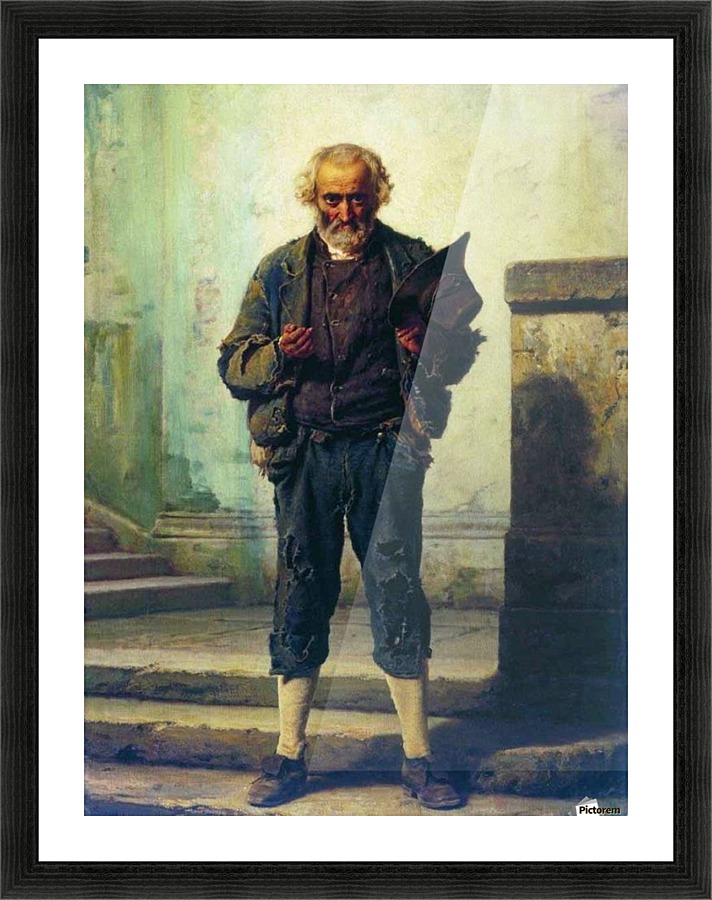 The old beggar Picture Frame print