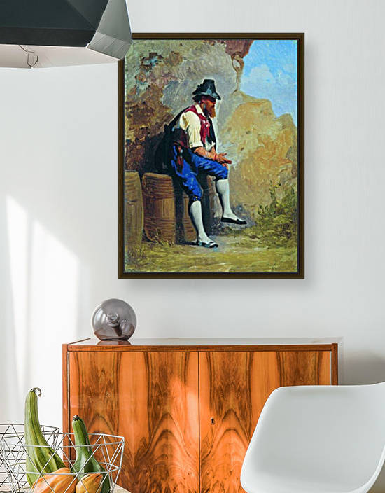 Italian peasant on a barrel by Fyodor Bronnikov