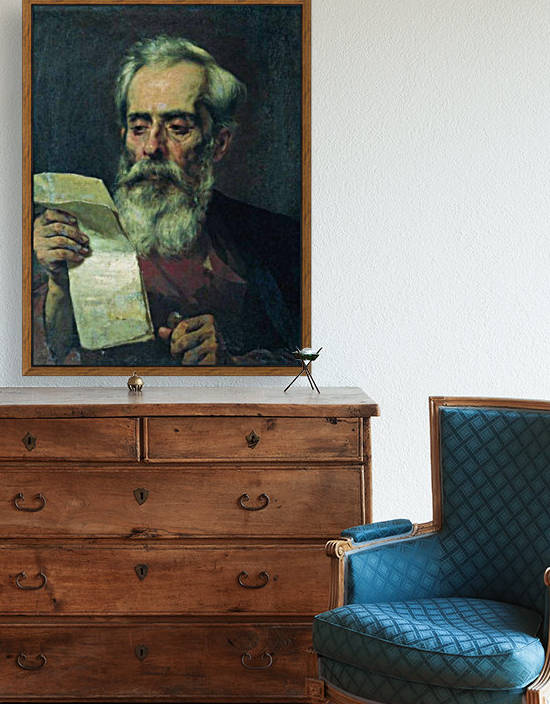 The old man reading a letter by Fyodor Bronnikov