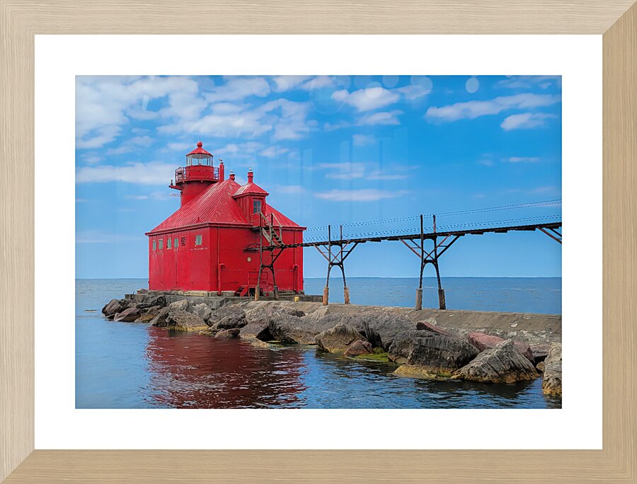 Door County Lighthouse Picture Frame print