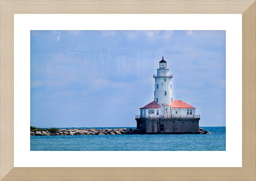 Chicago Harbor Light at Lake Michigan Picture Frame print
