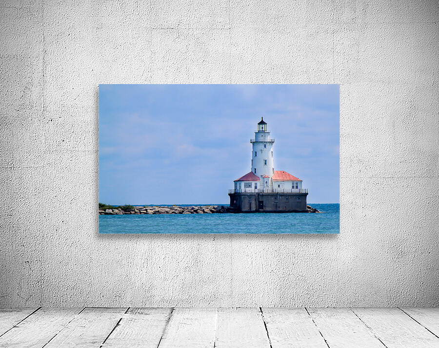 Chicago Harbor Light at Lake Michigan Wall Preview