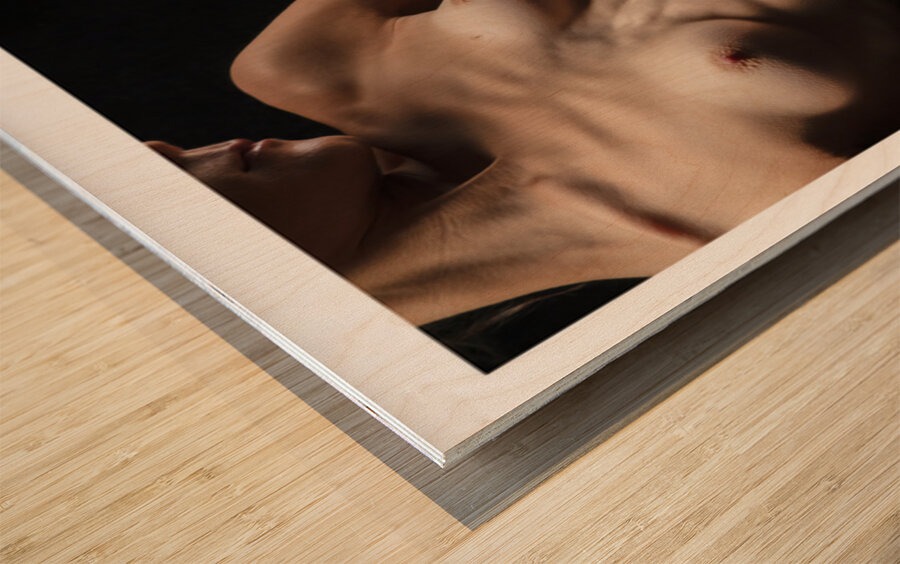 Blue Wrap Wood print