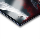 Red woods and white snowy mountain Acrylic print