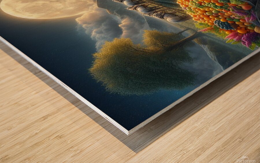 Moonlit Harvest Elegance Wood print