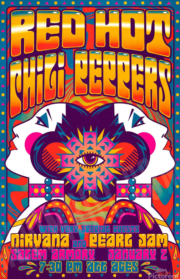 The Red Hot Chili Peppers in Concert poster by Lilly Newton Store