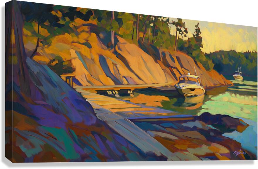 Evening at the Dock Canvas Print