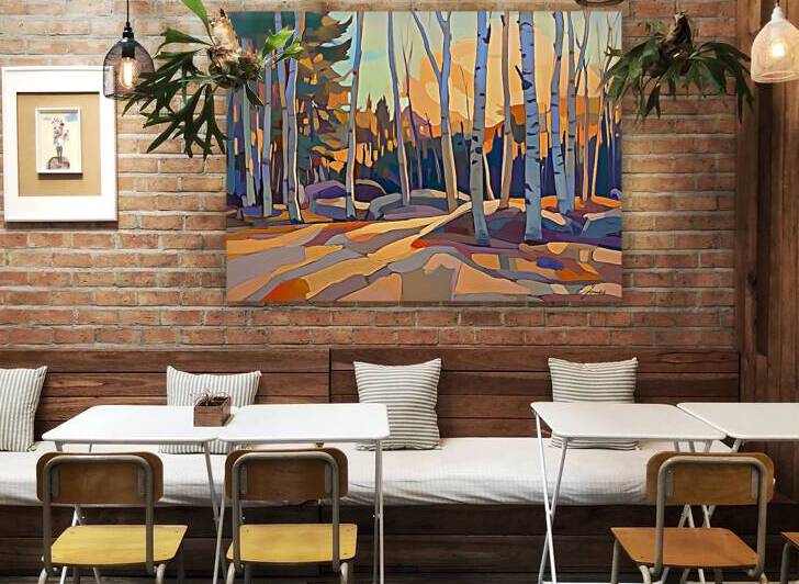 Birch Grove at Sunset by christopher A jones