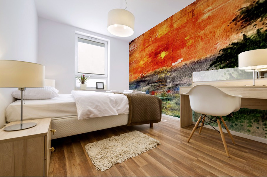 Sunset in the tropics Mural print