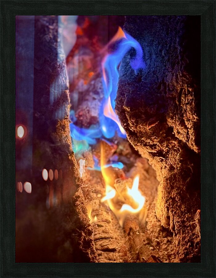 Colorful flame Picture Frame print