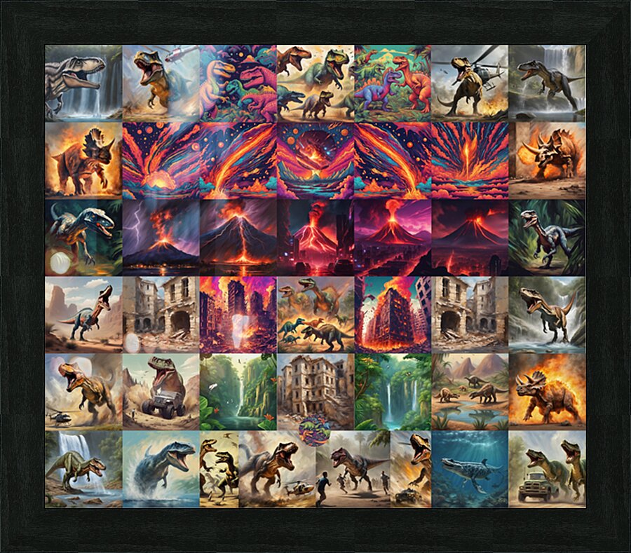 Jurassic Disaster Picture Frame print