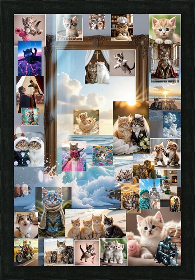 Kitty dreams Picture Frame print