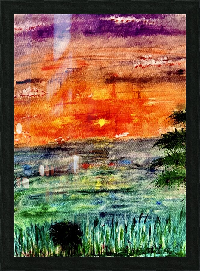Sunset in the tropics Picture Frame print