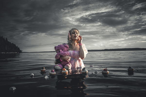 Nocturne in Pink: Whispers of Cupcakes and Marshmallows in the Monochrome Abyss Digital Download