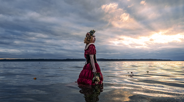 Red Dress in Twilight Digital Download