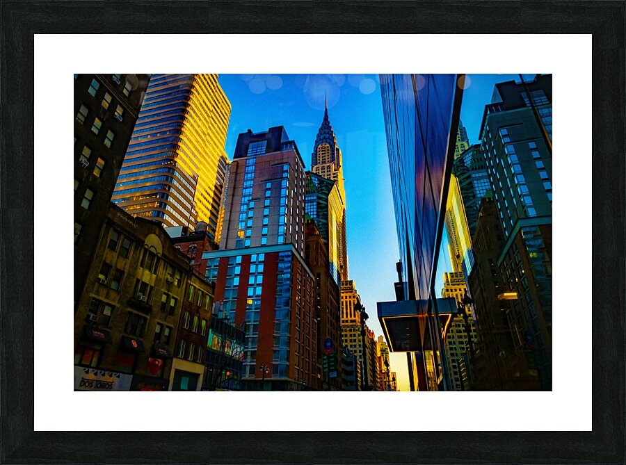 New York in Blue Picture Frame print