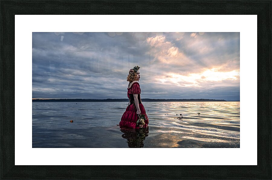 Red Dress in Twilight Picture Frame print