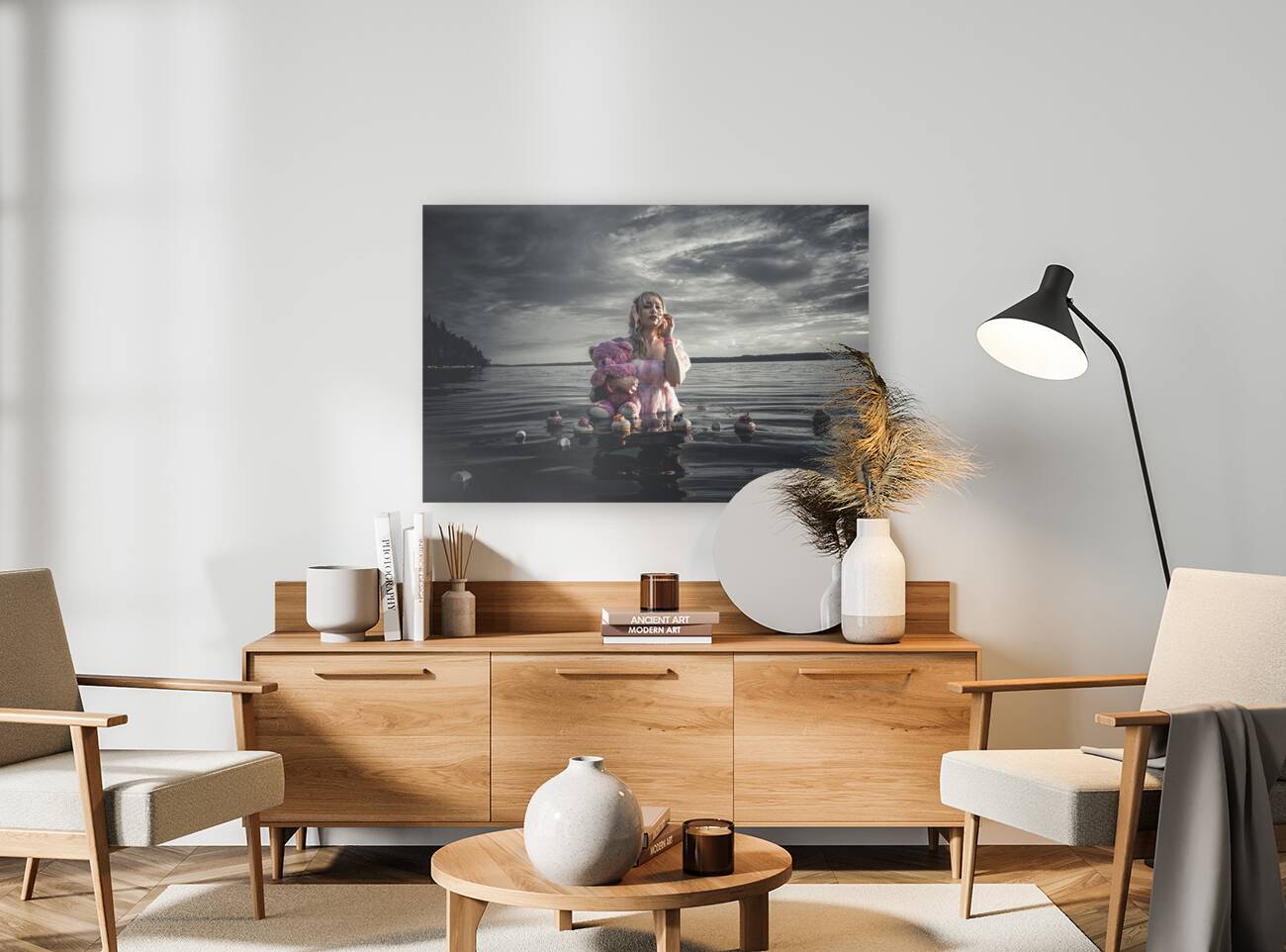 Nocturne in Pink: Whispers of Cupcakes and Marshmallows in the Monochrome Abyss Reproduction