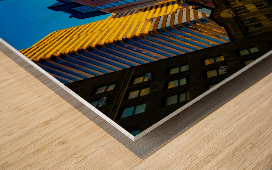 New York in Blue Wood print