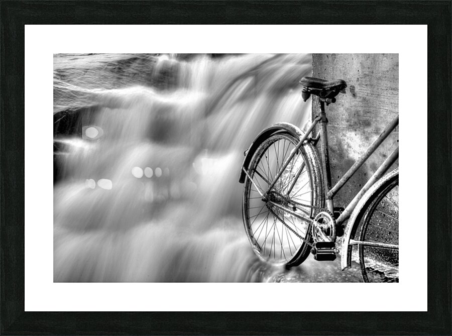rear tire water floweditbnw Picture Frame print