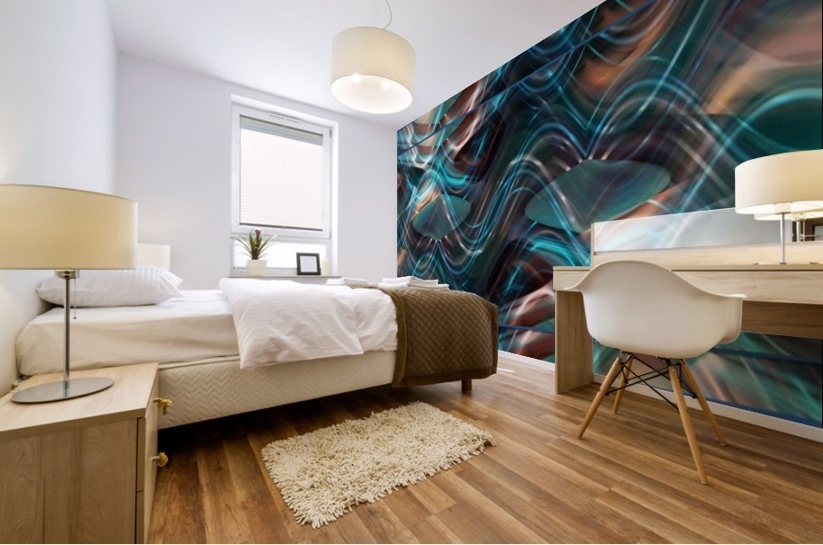 Blue Undulate Mural print