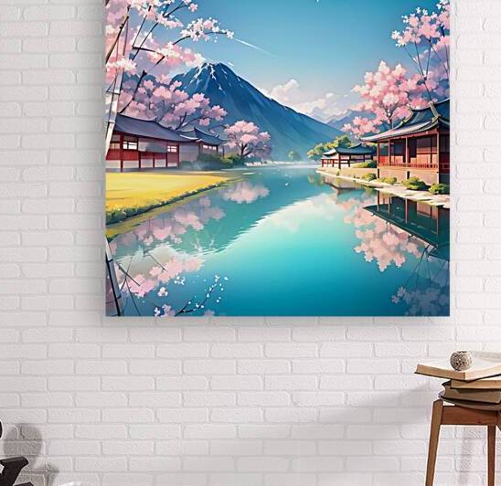 A serene Chinese landscape painting  by Aleen