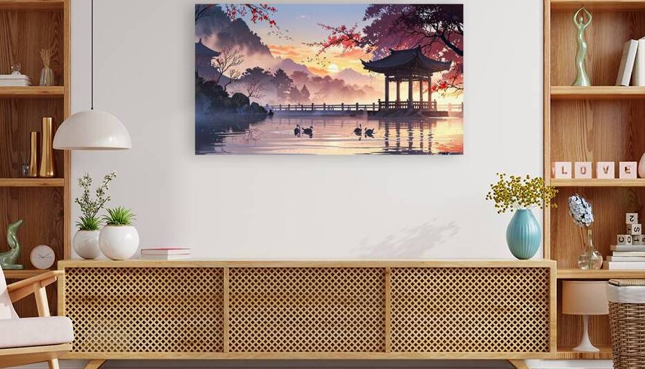 Leonardo Anime XL A serene Chinese landscape pain by Aleen