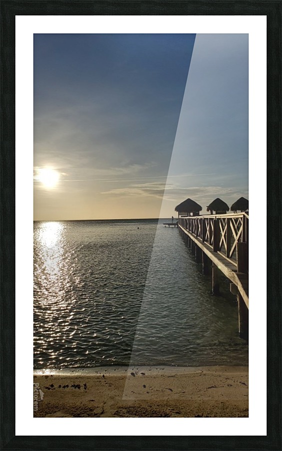 long walk beach Picture Frame print