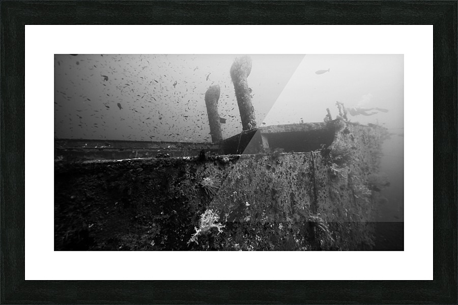 Wreck B&W Picture Frame print