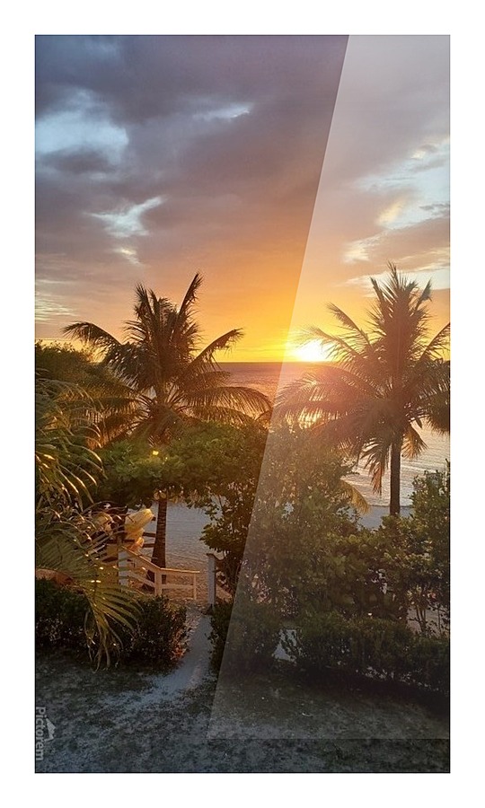 Roatan Sun Set View Picture Frame print
