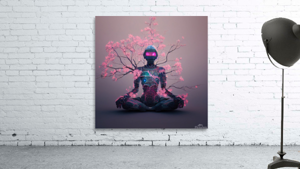 cyborg sakura tree Wall Preview
