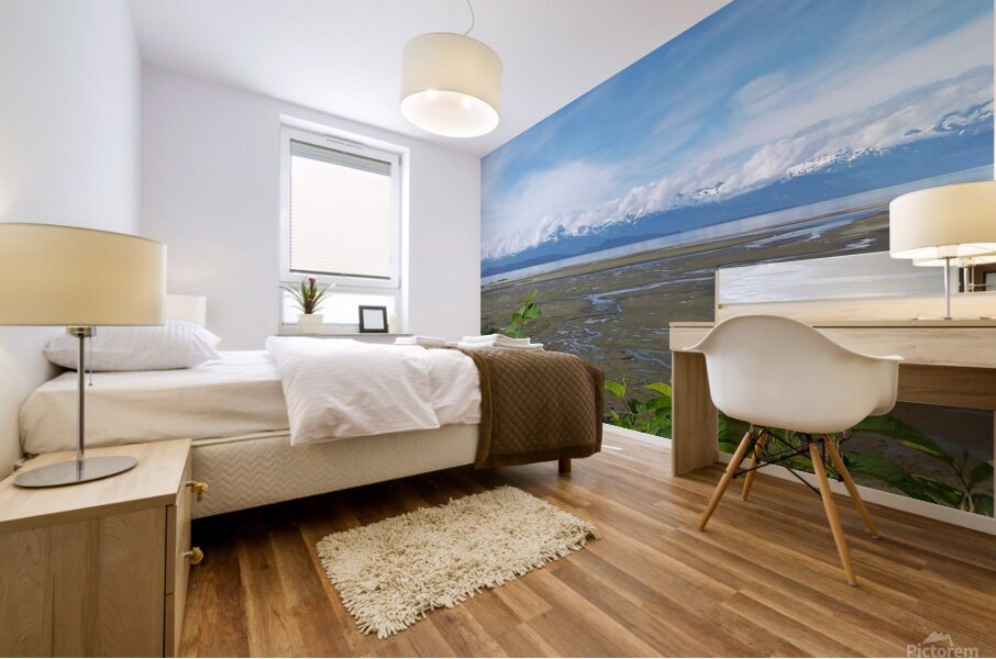 Alaskan Mountain Range with Clouds  Mural print