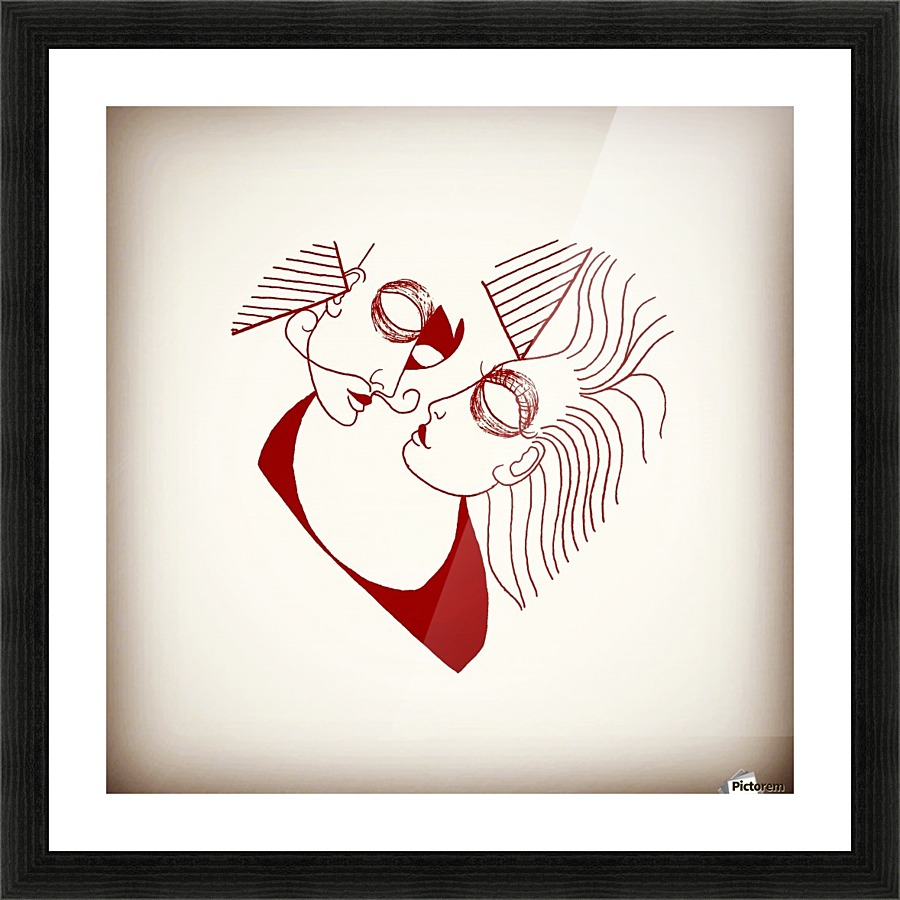 Sharing the same heart Picture Frame print