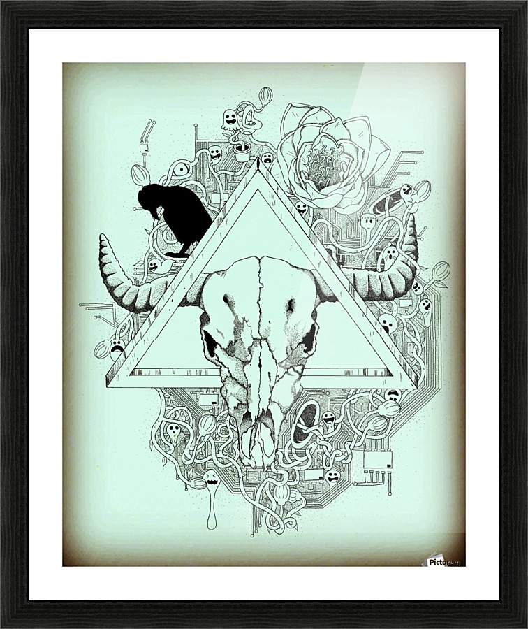 Infested skull  Picture Frame print