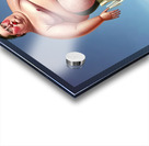 Ridiculous illustration of a man with a big belly on the beach Acrylic print