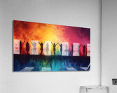 Close-up of a pretty red-haired girl with freckles evocative an Acrylic Print