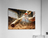 irene yakynuka Batter hitting baseball ball with Acrylic Print