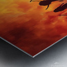 Close-up of a pretty red-haired girl with freckles evocative an Metal print