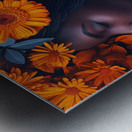 Close-up of a pretty red-haired girl with freckles evocative an Metal print